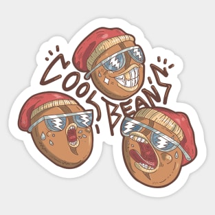 Cool beans Coffee beans character group Sticker